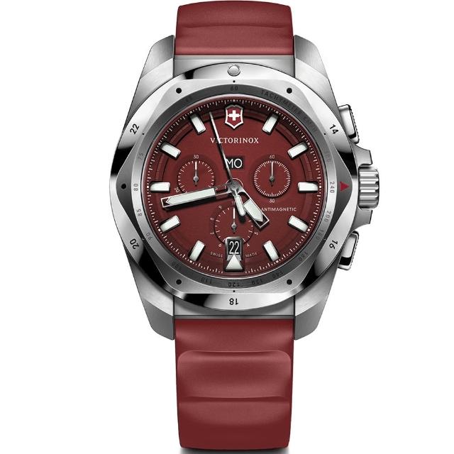 【VICTORINOX 瑞士維氏】I.N.O.X. Chrono 200米防水 計時腕錶(VISA-241986 紅色)