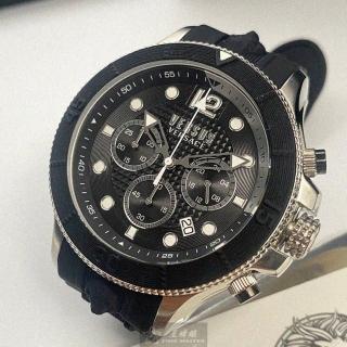 【VERSUS】VERSUS凡賽斯男錶型號VV00353(黑色錶面黑錶殼深黑色矽膠錶帶款)