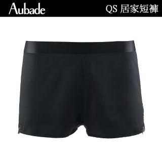 【Aubade】摯愛蠶絲短褲 蕾絲性感睡衣 女睡衣 法國進口居家服(QS-黑)