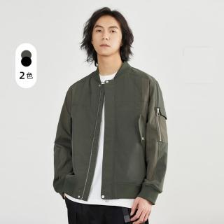 【米蘭精品】棒球外套休閒夾克(立領春秋修身飛行男外套2色74gc2)