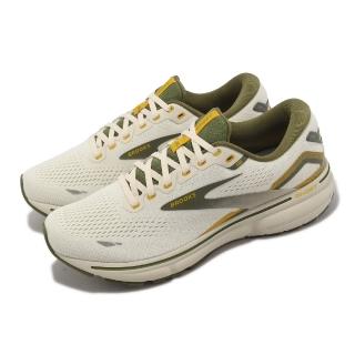 【BROOKS】慢跑鞋 Ghost 15 男鞋 米白 綠 魔鬼系列 緩衝 運動鞋 路跑(1103931D161)