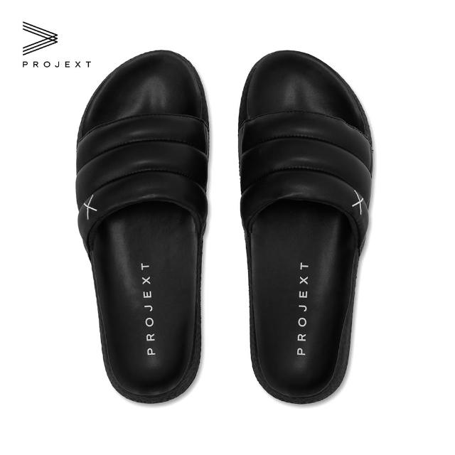 【PROJEXT】厚片拖 抗污、防潑水皮革拖鞋 Scooter Slides Black Men(黑色  拖鞋/厚底/防臭/親膚)