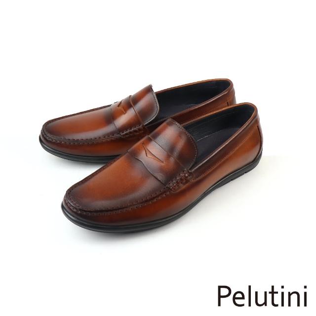 【Pelutini】經典素面便士樂福鞋 棕色(318038-BR)