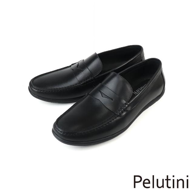 【Pelutini】經典素面便士樂福鞋 黑色(318038-BL)