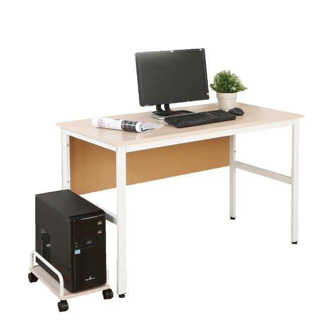 【DFhouse】頂楓120公分電腦辦公桌+主機架-白楓木色