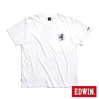 【EDWIN】男裝 機器人胸像短袖T恤(白色)