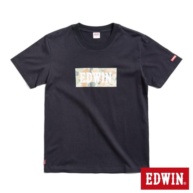 【EDWIN】男裝 加大碼 迷彩BOX短袖T恤(黑色)