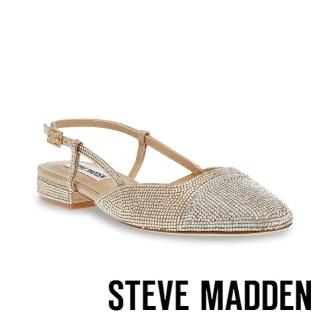 【STEVE MADDEN】BELINDA-R 鑽面繞踝粗低跟鞋(銀色)