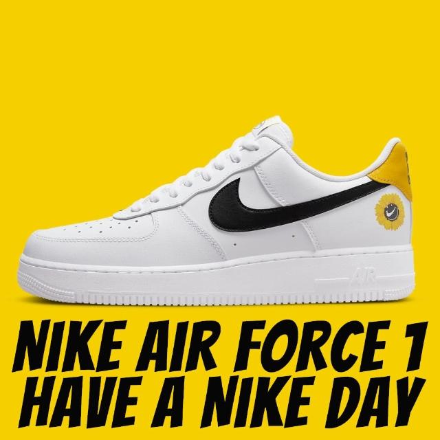 【NIKE 耐吉】休閒鞋 Nike Air Force 1 Have a Nike Day 白黃 黑勾 小雛菊 男鞋 女段  DM0118-100(休閒鞋)