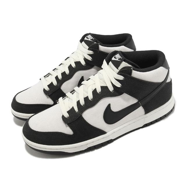 NIKE 耐吉】休閒鞋Dunk Mid Panda 米白黑熊貓帆布中筒男鞋女鞋(DV0830