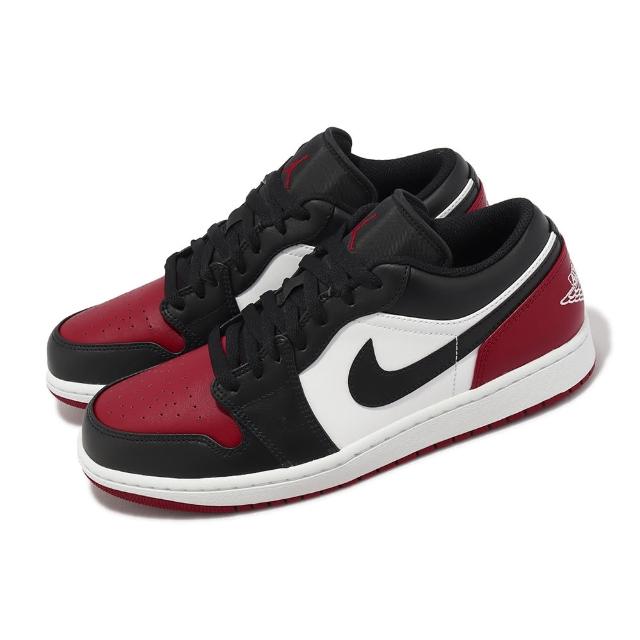 【NIKE 耐吉】Air Jordan 1 Low Bred Toe 黑紅低筒男鞋AJ1(553558