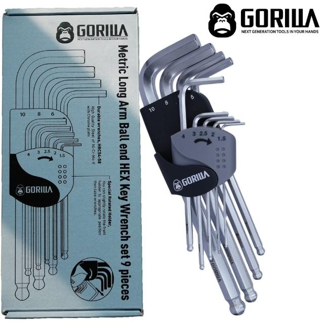 GORILLA 紳士質人手工具】9in1六角扳手組(9pcs公制內六角球頭扳手