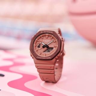 【CASIO 卡西歐】G-SHOCK 運動錶 防水錶 粉色 指針錶 禮物(GA-2110SL-4A4)