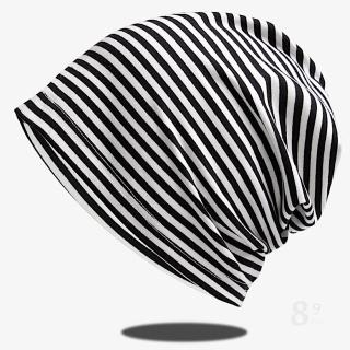 【89 zone】法式時尚純棉條紋優雅透氣保暖 運動帽 堆堆帽 騎行帽 套頭帽 防風帽 頭巾帽(黑/灰/藍/紅/青)