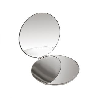 304不鏽鋼可折疊雙面化妝鏡 磁吸式開口便攜式小鏡子(小號2入)