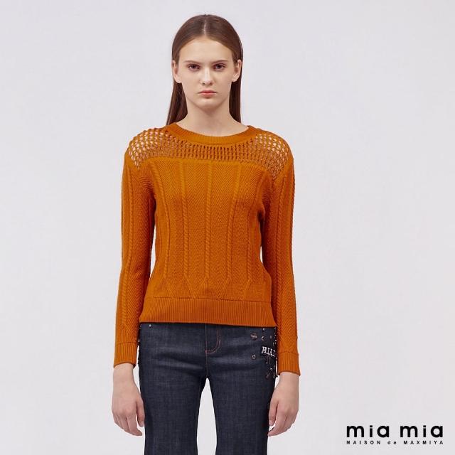 【mia mia】圓領鏤空羊毛針織衫