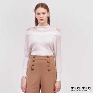 【mia mia】露肩鏤空羊毛針織衫