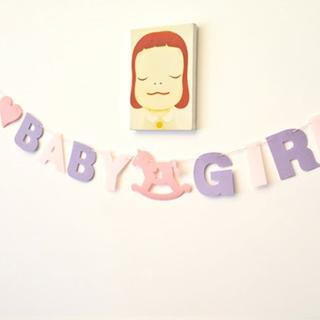 【橘魔法】BABY GIRL 女生 木馬 拉條 嬰兒房布置(場地布置 活動派對 兒童派對)