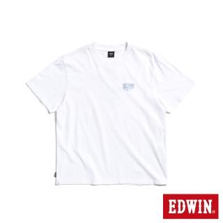 【EDWIN】男裝 寬版 變色機器人短袖T恤(白色)