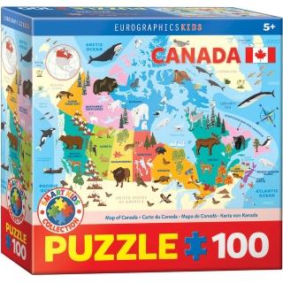 【Eurographics puzzles】兒童拼圖 加拿大地圖插畫版 100片