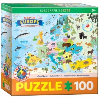 【Eurographics puzzles】兒童拼圖 歐洲地圖插畫版 100片