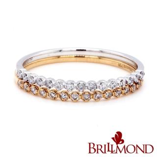 【brillmond jewelry】18k金 10分 極細 鑽石線戒 雙色選(18k金台 天然鑽石總重10分)