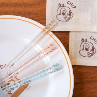【Disney 迪士尼】奇奇蒂蒂水晶筷子組(1組3雙 迪士尼 環保餐具)