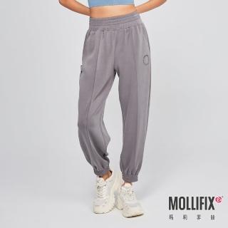【Mollifix 瑪莉菲絲】輕盈空氣層運動縮口長褲、瑜珈服、Legging(深灰)