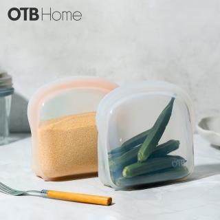 【OTB HOME】3D鉑金矽膠保鮮袋800ml 2入組 三色任選(副食品儲存袋 料理袋 可隔水加熱 可機洗)