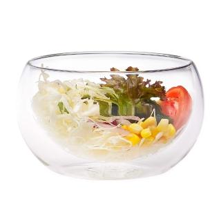 【Yihthai】耐熱雙層玻璃碗 800ml 1入 XL號(玻璃碗 雙層玻璃碗)