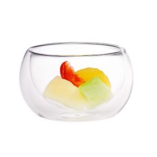 【Yihthai】耐熱雙層玻璃碗 500ml 1入 L號(玻璃碗 雙層玻璃碗)