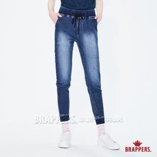 【BRAPPERS】女款 Boy friend系列-針織雷射束口八分褲(藍)