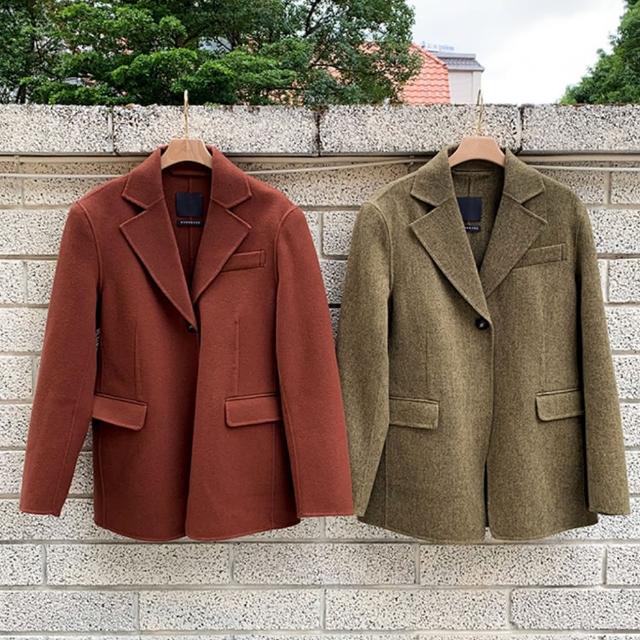 【BACKSTAGE】韓國現貨托尼手工羊毛外套(素色保暖百搭高簡約優雅)