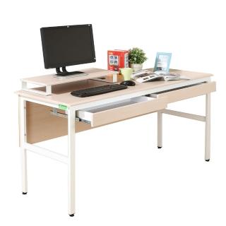 【DFhouse】頂楓150公分電腦桌+2抽屜+桌上架-楓木色