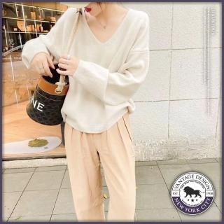 【Roush】現貨 女生韓系慵懶風V領針織衫(5007)