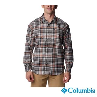 【Columbia 哥倫比亞 官方旗艦】男款-Silver RidgeUPF50快排格紋長袖襯衫-灰色(UAM35990GY/HF)