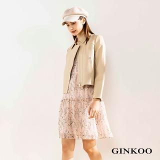 【GINKOO 俊克】抽皺層次雪紡洋裝