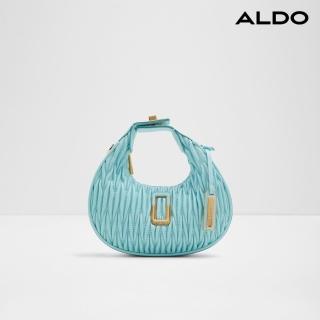 【ALDO】AURAI-時尚皺褶款新月手提包-女包(藍色)