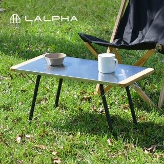 【日本LALPHA】便攜型耐熱不鏽鋼板折疊長桌-附收納袋(戶外桌/摺疊桌/露營桌)