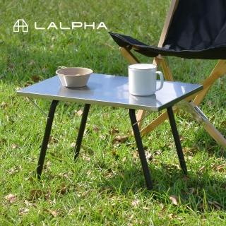 【日本LALPHA】輕量便攜型耐熱不鏽鋼板折疊桌-附收納袋(戶外桌/摺疊桌/露營桌)