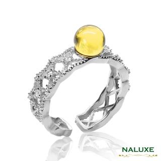 【Naluxe】琥珀 藍珀 淨水透體 活動圍戒指(避邪、擋煞、安定心神、有機寶石)