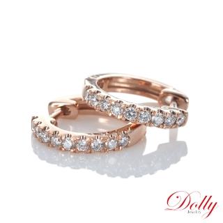 【DOLLY】0.20克拉 輕珠寶18K玫瑰金鑽石耳環(003)
