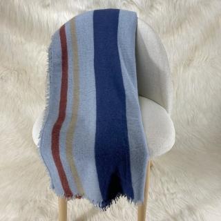 【F.M&Carol】厚織系列-大尺寸-100%純喀什米爾羊絨披肩(青藍星海)