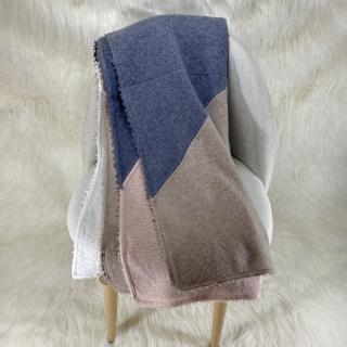 【F.M&Carol】厚織系列-大尺寸-100%純喀什米爾羊絨披肩(個性幾何)