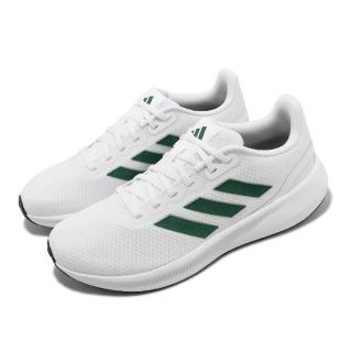 【adidas 愛迪達】慢跑鞋 Runfalcon 3.0 男鞋 白 綠 緩震 運動鞋 基本款 愛迪達(ID2293)