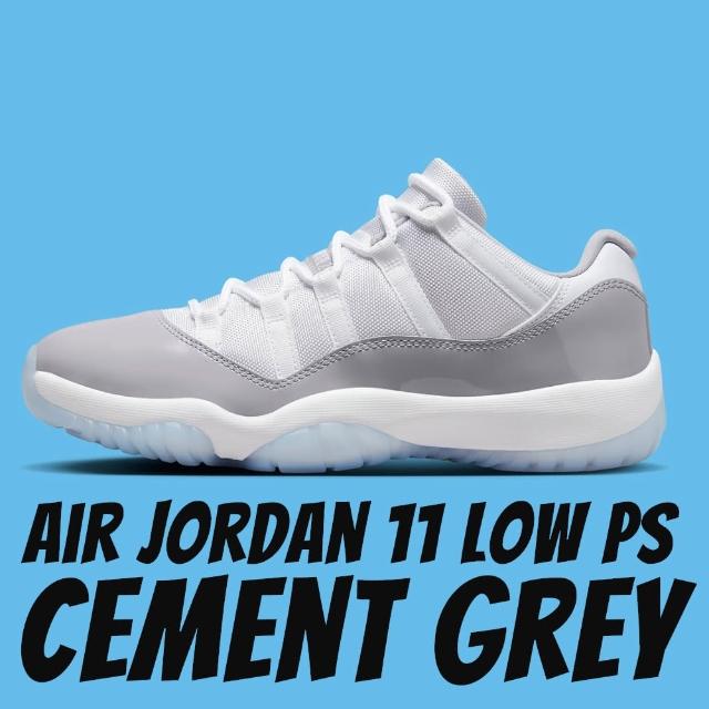 NIKE 耐吉】休閒鞋Air Jordan 11 Low Cement Grey PS 灰水泥漆皮中童