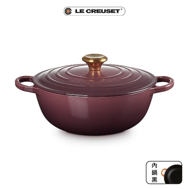 Le Creuset】典藏琺瑯鑄鐵鍋媽咪鍋26cm(無花果-金頭) - momo購物網