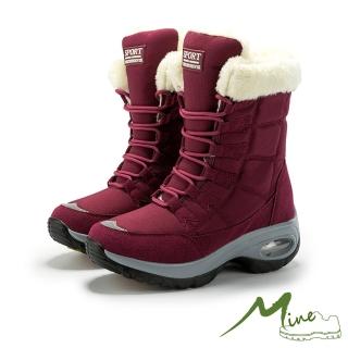 【MINE】保暖雪靴 防潑水雪靴/防潑水機能保暖防寒運動風時尚造型雪靴(酒紅)