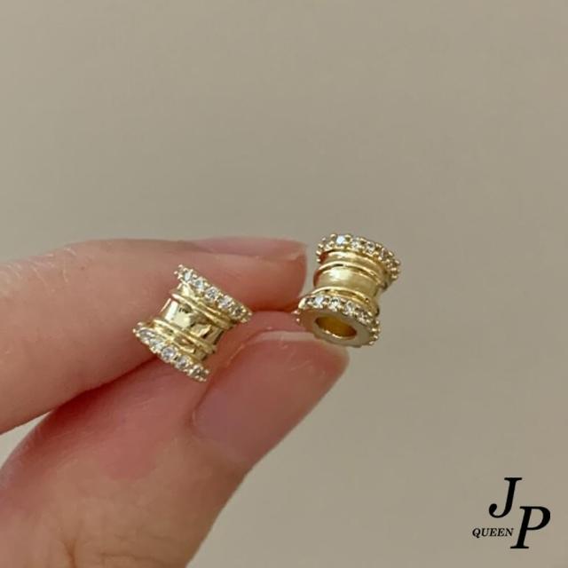 【Jpqueen】小巧精緻閃耀鋯石貼耳耳環(2色可選)