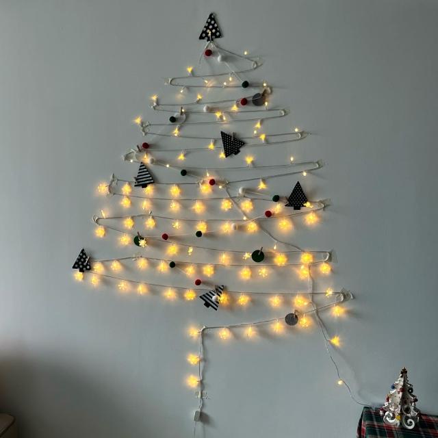 派對佈置聖誕樹雪花燈飾1組(聖誕節 布置 氣球 裝飾 聖誕樹 佈置 燈串 銅線燈 掛飾)